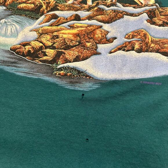 Vintage 90s Habitat Wrap Around Nature Animal Print USA L - Picture 6 of 6